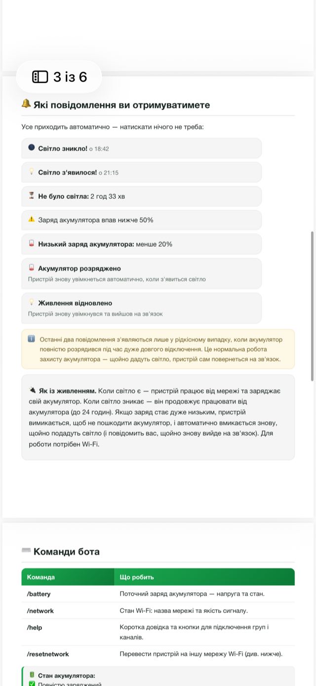 Сторінка інструкції користувача Grid Monitor